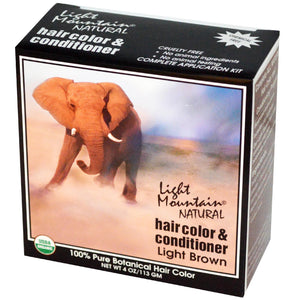 Light Mountain, Organic Hair Color & Conditioner, Light Brown, 113 g, 4 oz