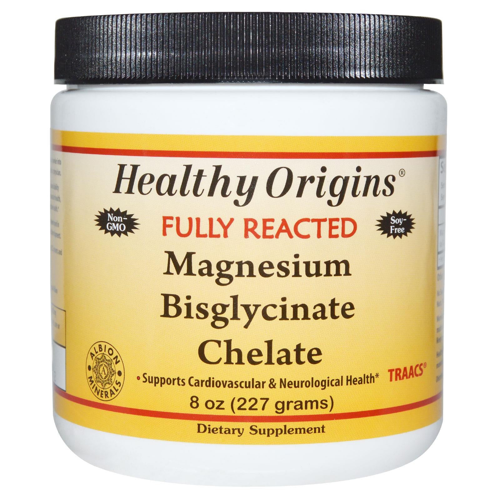 Healthy Origins Fully Reacted Magnesium Bisglycinate Chelate 227g