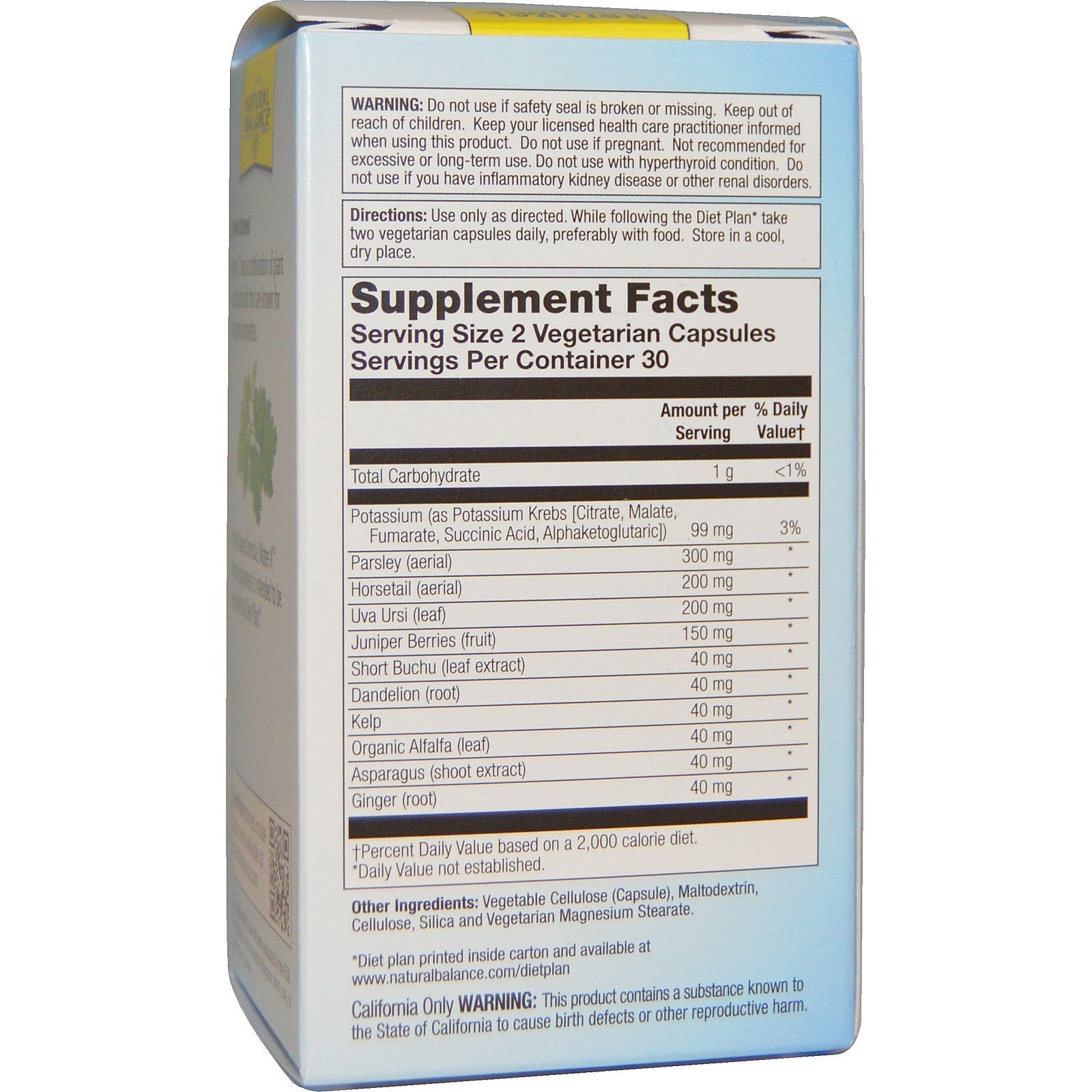 Natural Balance Water-X Herbal Blend Maximum Strength 60 Veggie Caps