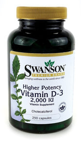 Swanson Premium High Potency Vit D-3 2,000 IU 250 Capsules