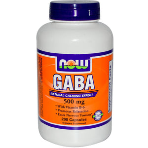Now Foods GABA 500mg 200 Capsules - Dietary Supplement