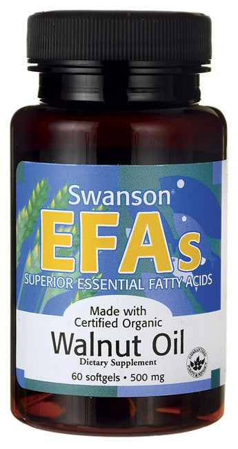 Swanson EFAs Certified Organic Walnut Oil 500mg 60 Softgels