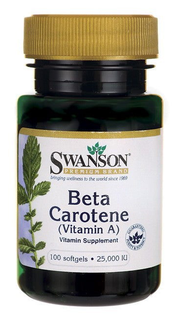 Swanson Premium Beta Carotene 25,000 IU 100 Softgels