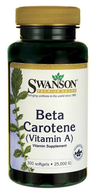 Swanson Premium Beta Carotene (Vitamin A) 25,000 IU 300 Softgels