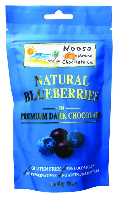 Noosa Natural Chocolate Co., Whole Blueberries in Dark Chocolate, 115 g