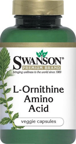 Swanson Premium L-Ornithine 500mg 60 Veggie Capsules