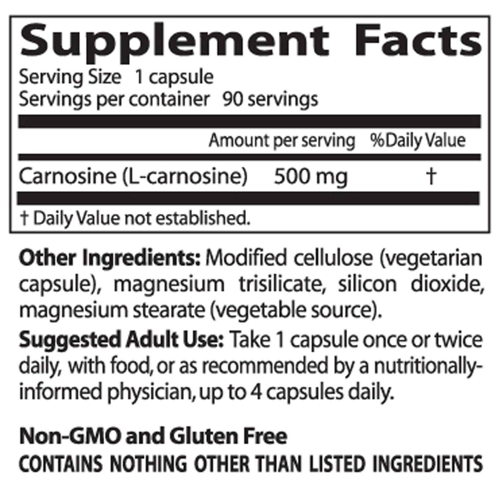 Doctor's Best, Best Carnosine, 500mg, 90 Veggie Caps