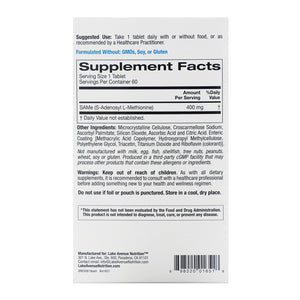 Lake Avenue Nutrition SAMe (S-Adenosyl L-Methionine) 400mg 60 Tablets