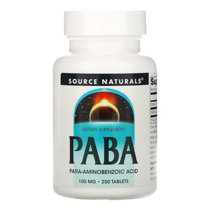 Source Naturals PABA 100 mg 250 Tablets - Dietary Supplement