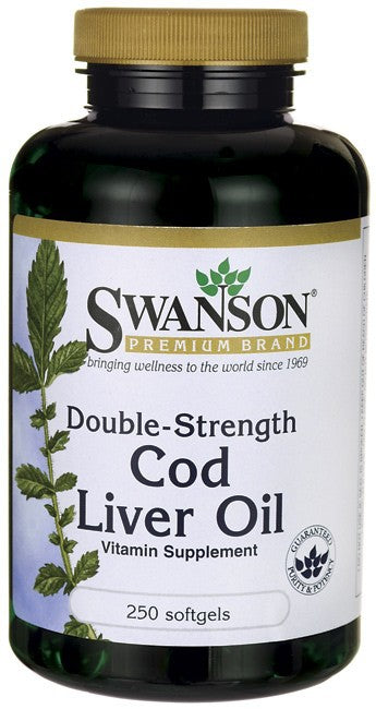 Swanson Premium Double-Strength Cod Liver Oil 250 Softgels
