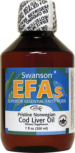 Swanson EFAs Pristine Norwegian Cod Liver Oil 200ml