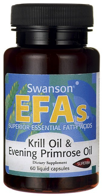 Swanson EFAs Krill Oil & Evening Primrose Oil 60 Liquid Caps