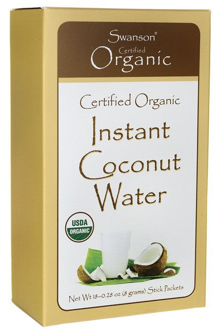 Swanson Organic Certified Organic Instant Coconut Water 18-0.28 Oz (8gm)
