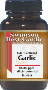 Swanson Best Garlic Supplements Odor-Controlled Garlic 500mg 250 Tablets
