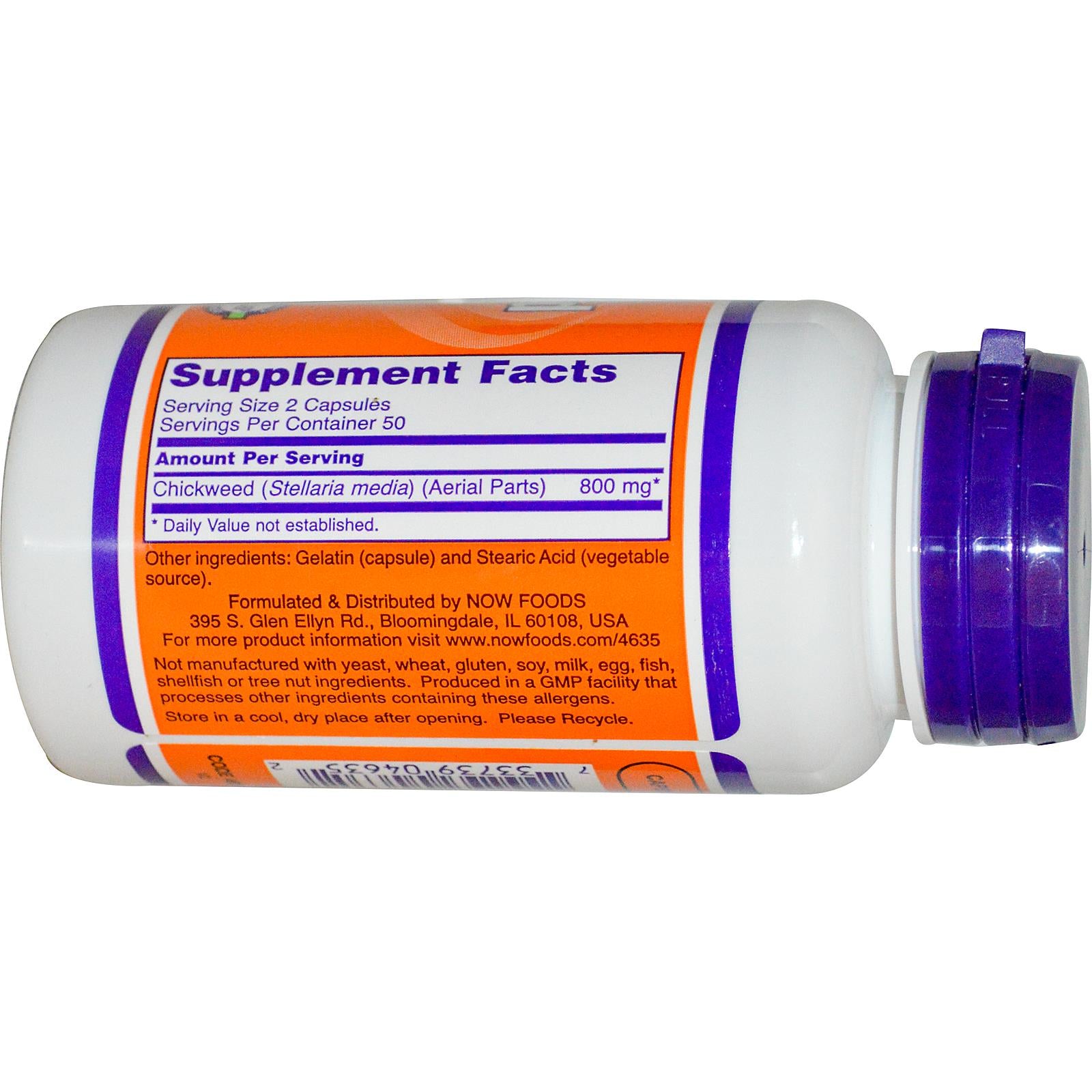 Now Foods, Chickweed, 400mg, 100 Capsules