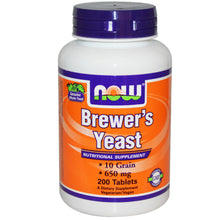 Load image into Gallery viewer, Now Foods Brewer&#39;s Yeast 650mg 200 Tablets
