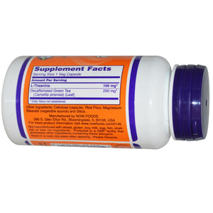 Now Foods L-Theanine 100mg 90 Vcaps