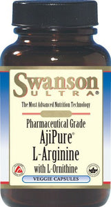 Swanson Ultra AjiPure L-Arginine (Pharmaceutical Grade) with Ornithine 90 Veg Capsules