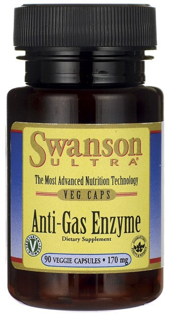 Swanson, Anti-Gas Enzyme, High Potency Blend, 90 Veggie Caps