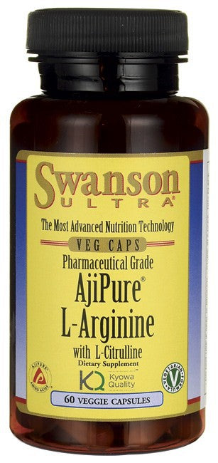 Swanson Ultra Aji Pure L-Arginine with L-Citruline 60 Veg Capsules