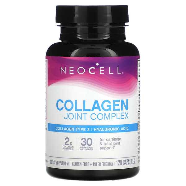 Neocell Collagen Type 2 Joint Complex capsules with hyaluronic acid for cartilage and joint support, 120 count.