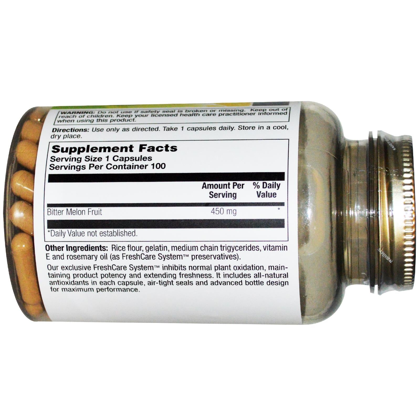 Nature's Herbs, Bitter Melon, 100 Capsules - Supplement