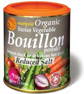 Marigold Health Foods, Marigold Organic Swiss Vegetable Bouillon, Reduced Salt, 150 g