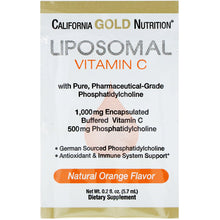 Load image into Gallery viewer, California Gold Nutrition Liposomal Vitamin C Natural Orange Flavor 1000mg 30 Packets 0.2 oz (5.7ml) Each