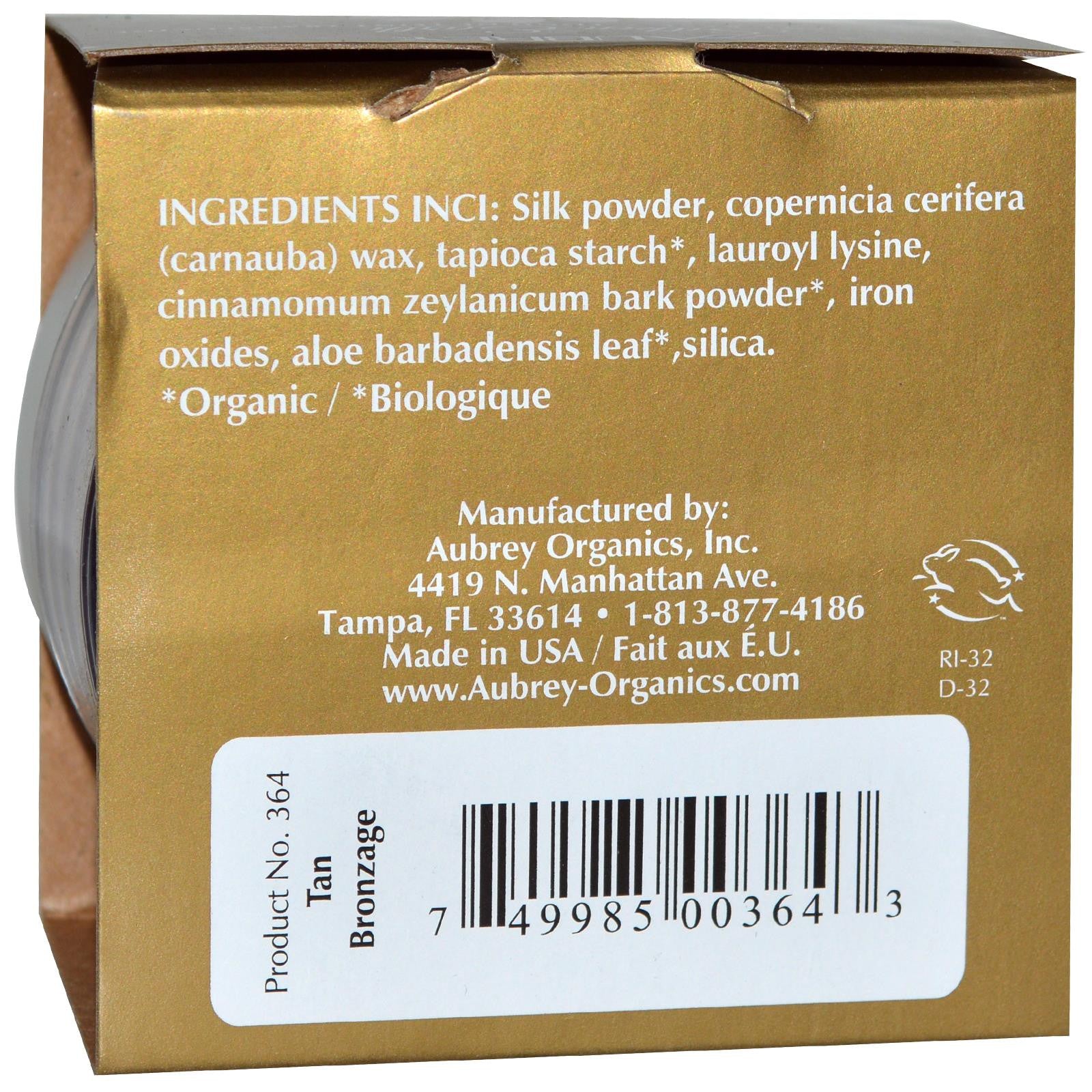 Aubrey Organics, Silken Earth, Translucent Base, Tan, 21 g