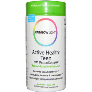 Rainbow Light, Active Health Teen, with Derma Complex, Food Based Multivitamin, 90 Tablets