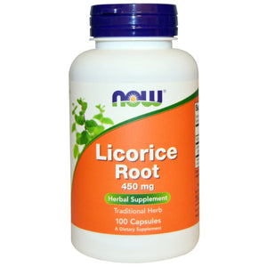 Now Foods Licorice Root 450mg 100 Capsules - Herbal Supplement