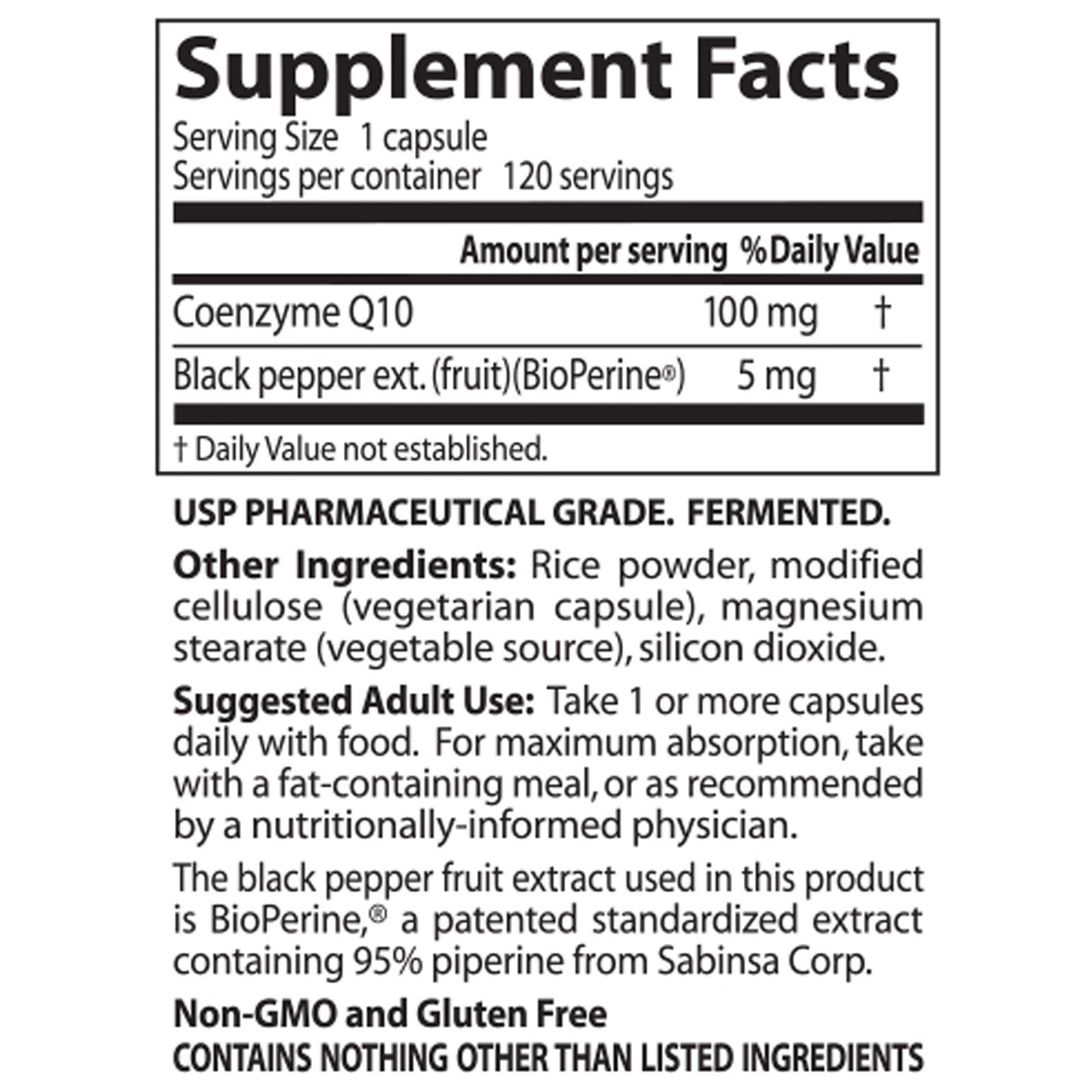Doctor's Best CoQ10 with BioPerine 100mg 120 Veggie Caps