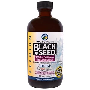 Amazing Herbs Black Seed 100% Pure Cold-Pressed Black Cumin Seed Oil 8 fl oz (240ml)