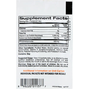 California Gold Nutrition Liposomal Vitamin C Natural Orange Flavor 1000mg 30 Packets 0.2 oz (5.7ml) Each