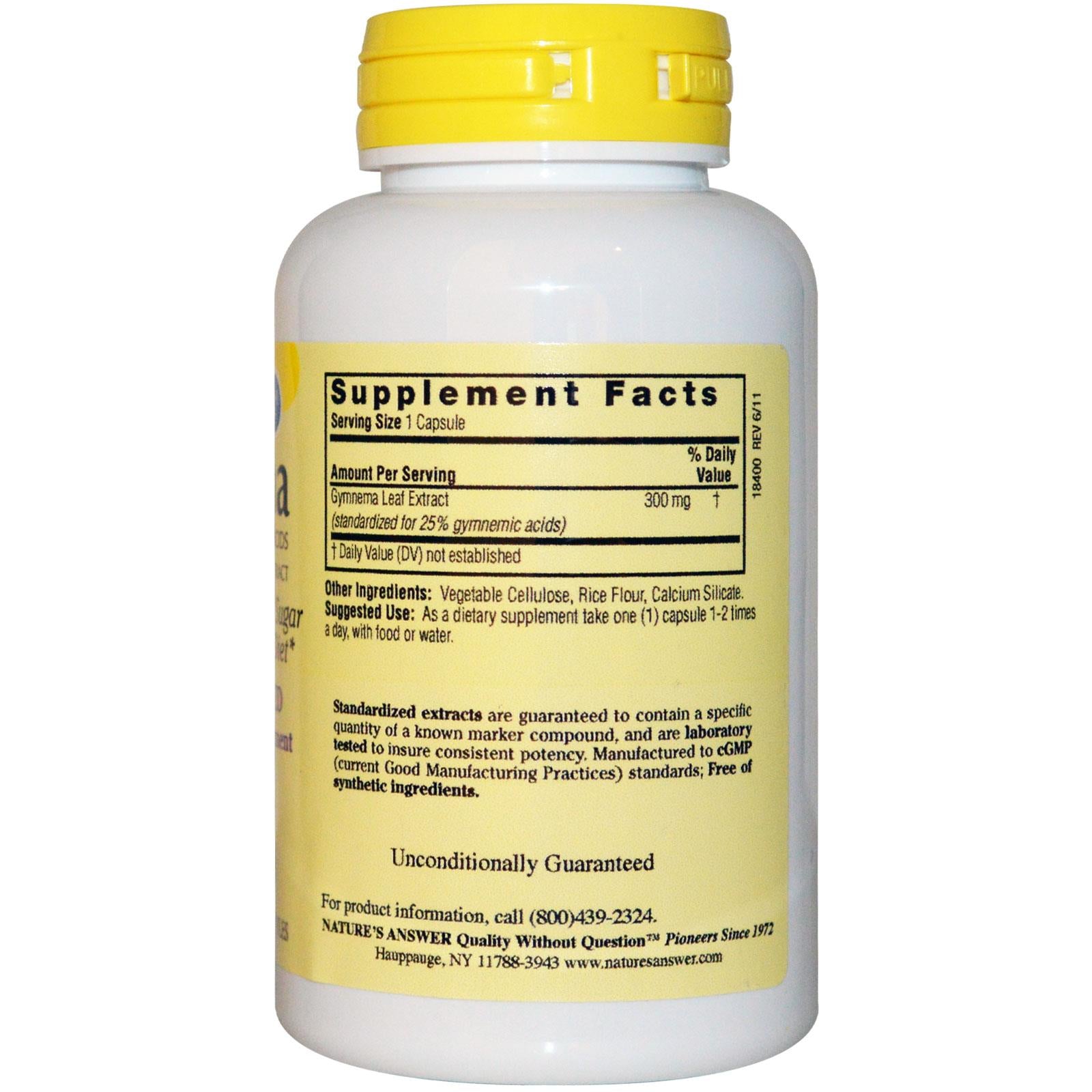 Nature's Answer, Gymnema Leaf, Extract, 60 Veggie Caps