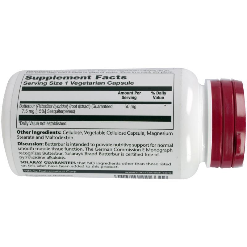 Solaray, Butterbur, Extract, 50 mg, 60 Veggie Caps