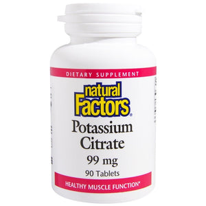 Natural Factors Potassium Citrate 99mg 90 Tablets - Dietary Supplement