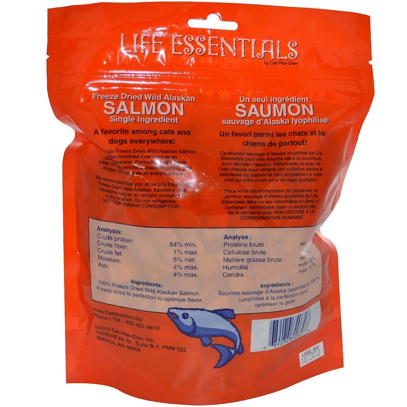 Cat-Man-Doo Life Essentials Freeze Dried Wild Alaskan Salmon Treats 5 oz (142g)