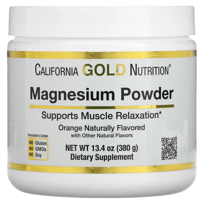 California Gold Nutrition Magnesium Powder Beverage Orange Crush 13.4 oz (380 g)
