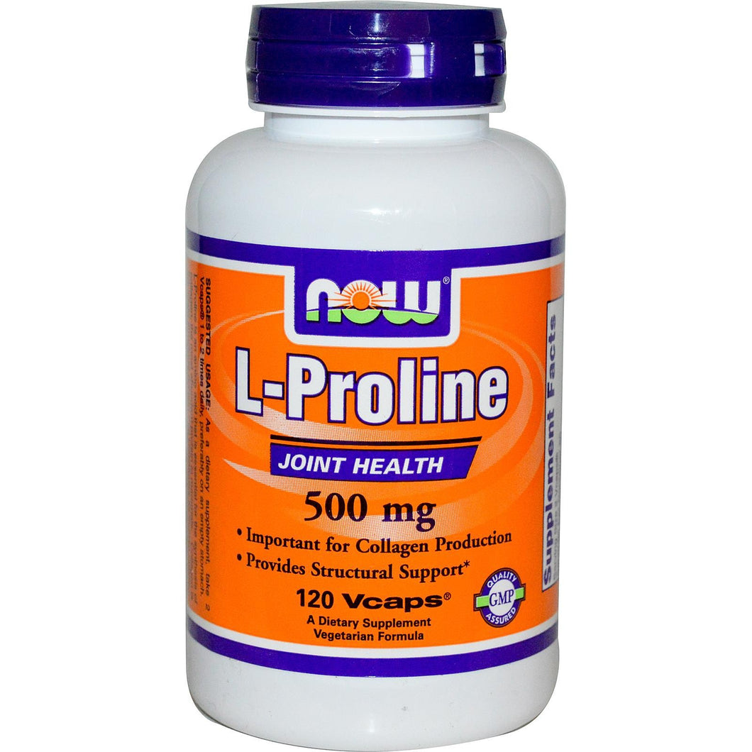 Now Foods L-Proline 500mg 120 VCaps - Dietary Supplement