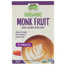 Load image into Gallery viewer, Now Foods Real Food Organic Monk Fruit Zero-Calorie Sweetener 70 Packets, 2.47 oz (70g)