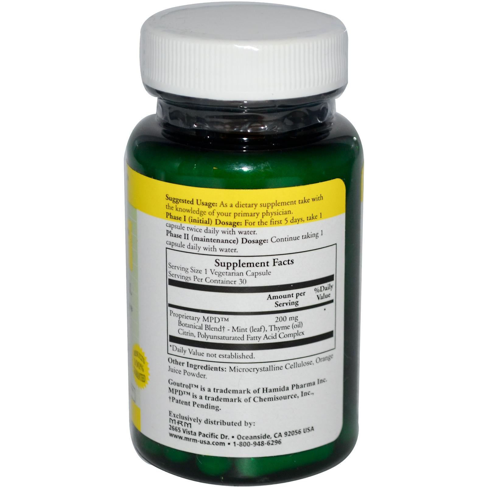 MRM, Iso-Tech, Goutrol, 30 Veggie Caps