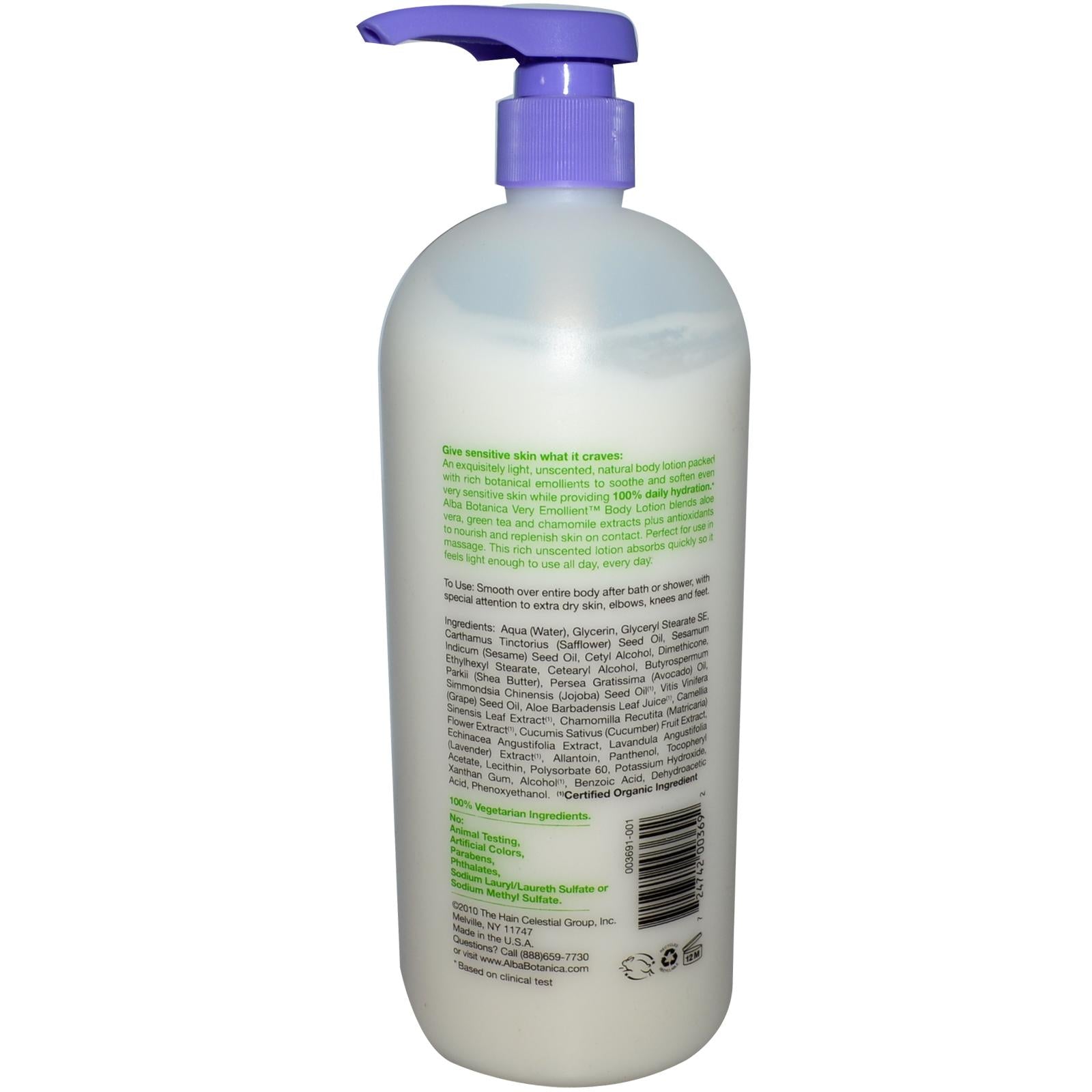 Alba Botanica, Very Emollient Body Lotion, Unscented Original (907gm)