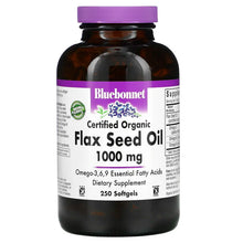 Load image into Gallery viewer, Bluebonnet Nutrition, Organic Flax Seed Oil, 1,000 mg, 250 Softgels