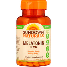 Load image into Gallery viewer, Sundown Naturals Melatonin 5mg 90 Tablets