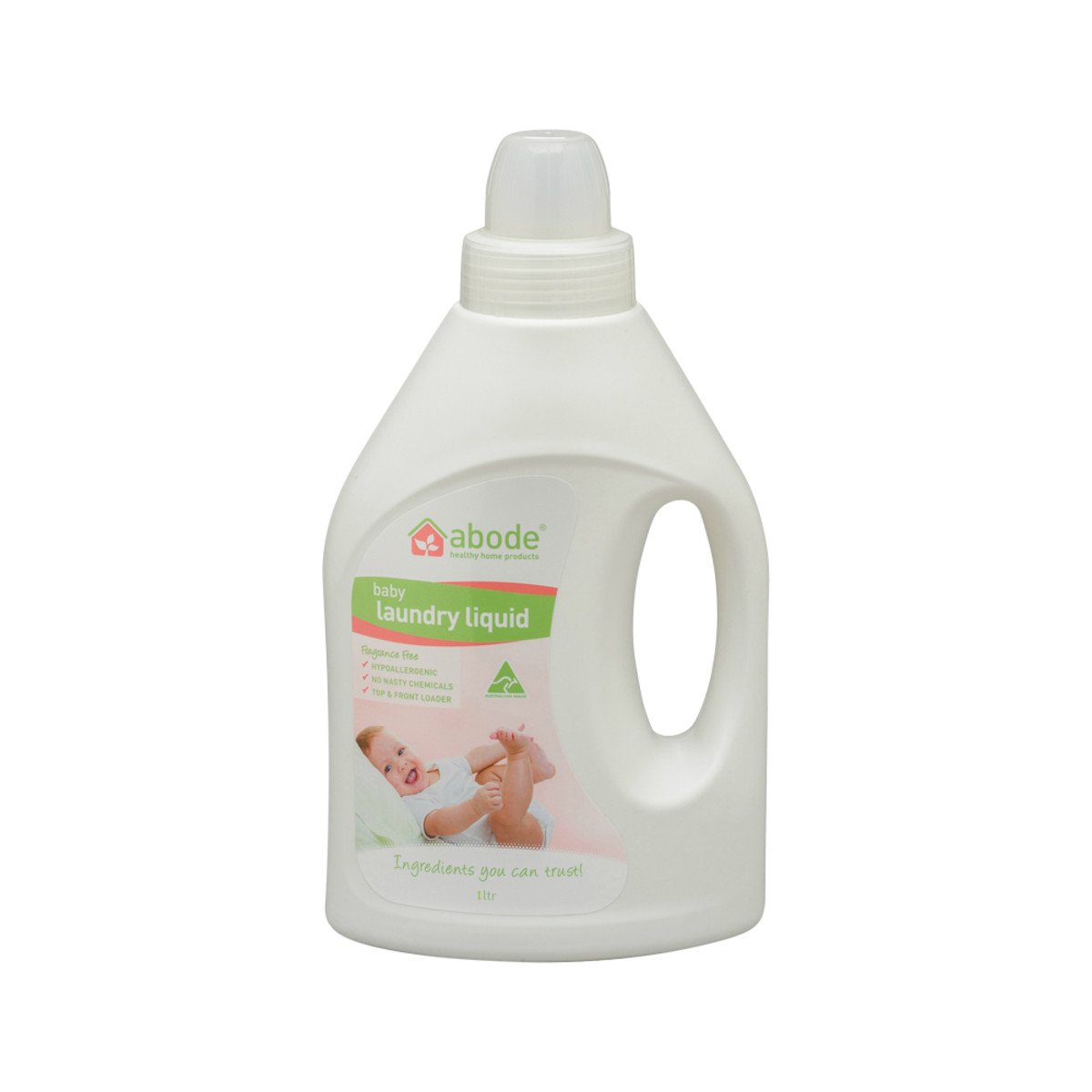 Abode Laundry Liquid (Front & Top Loader) Baby Fragrance Free 1L