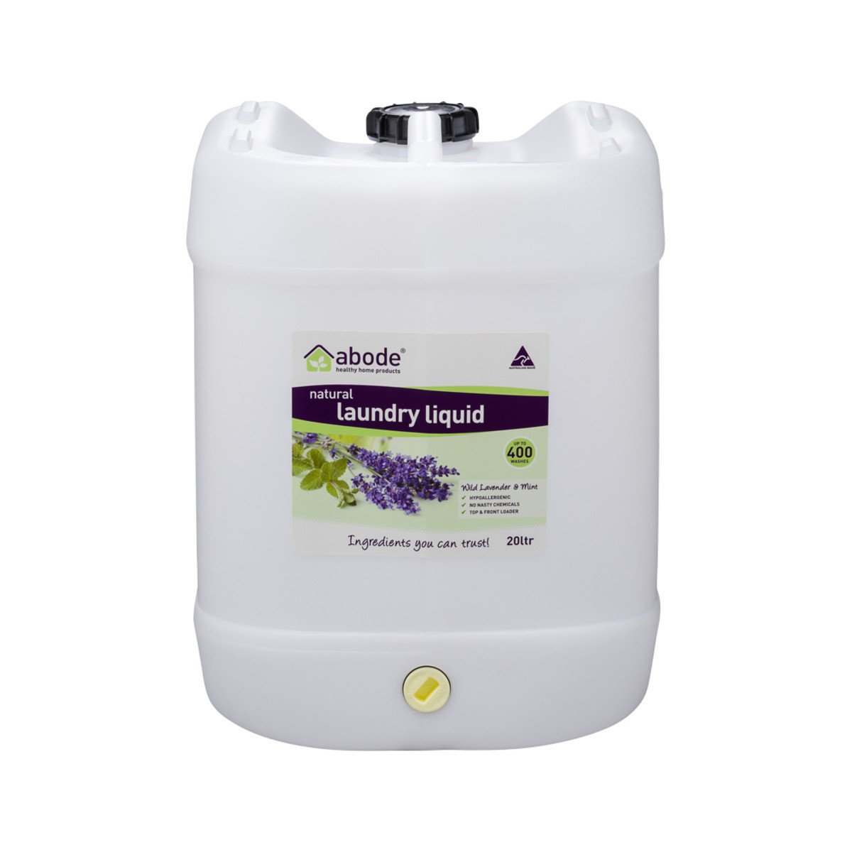 Abode Laundry Liquid (Front & Top Loader) Wild Lavender & Mint 4l