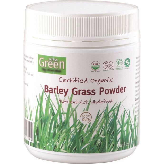 Absolute Green Certified Organic Barley Grass Powder 150g