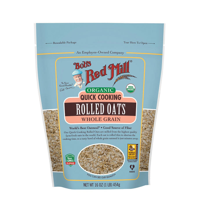 Bob'S Red Mill Organic Quick Cook Rolled Oats 453g