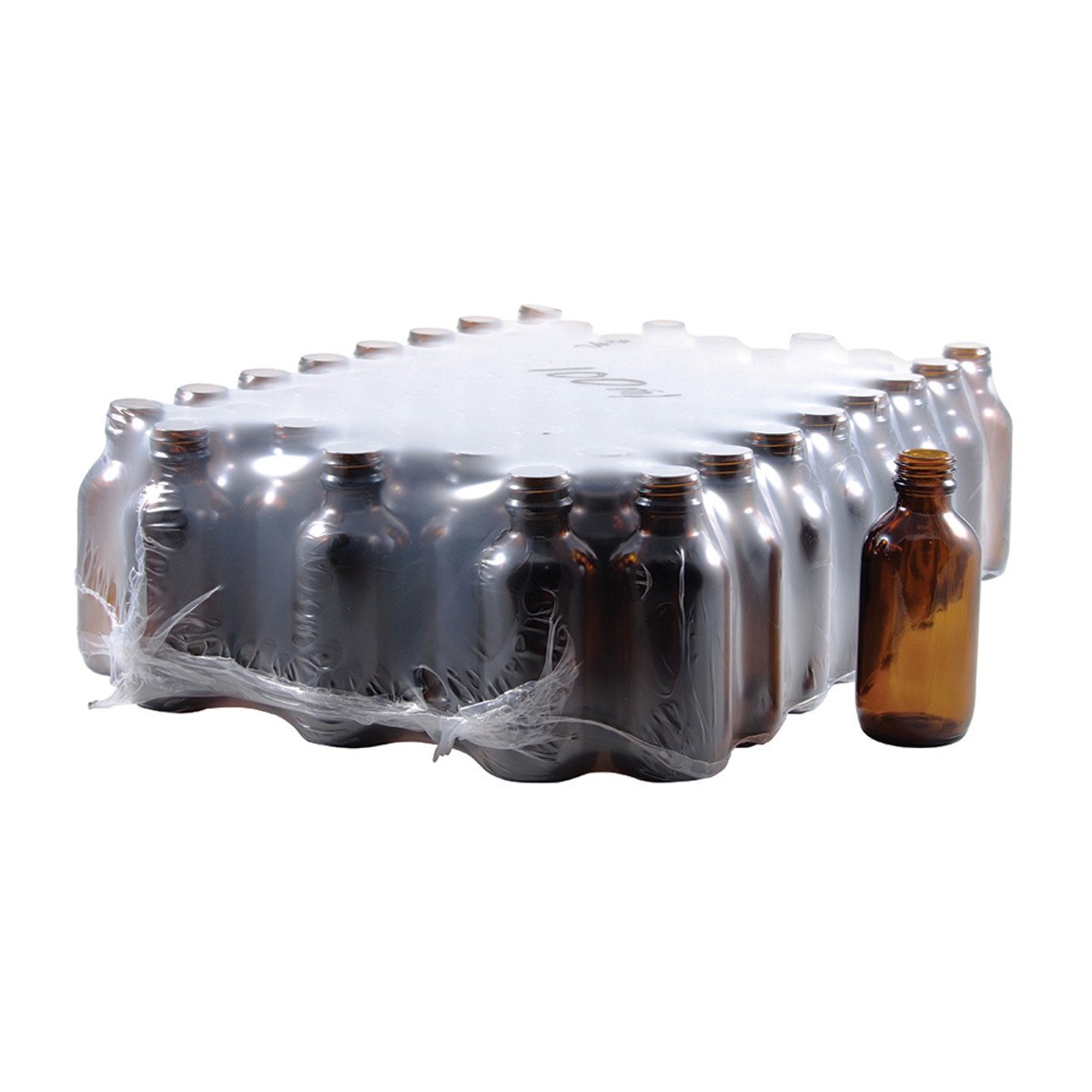 Bottle Glass Amber 100ml 24Mm Neck Diameter (Tray Of 60) - Bottle Only